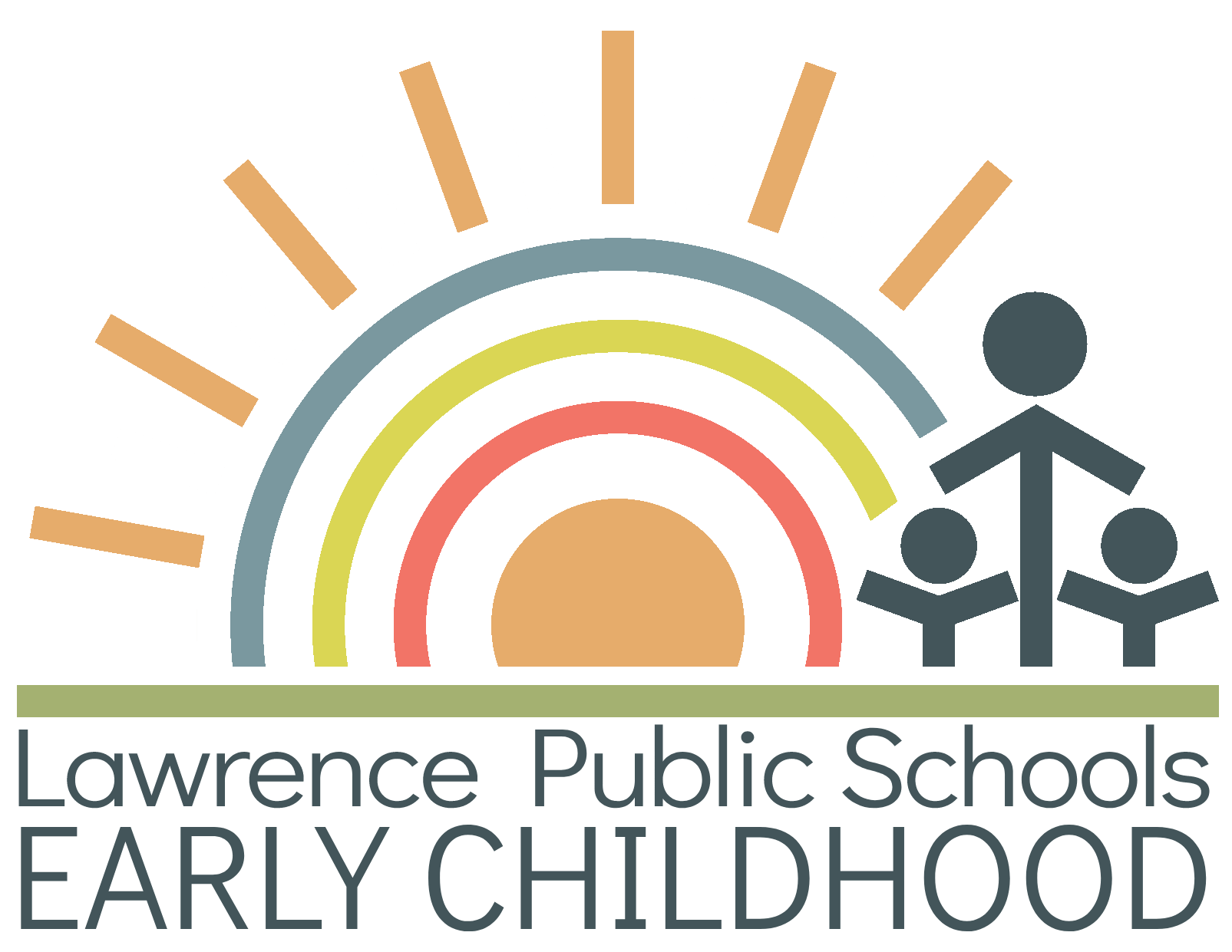 Lawrence Public School Early Childhood logo rainbow and sunrise