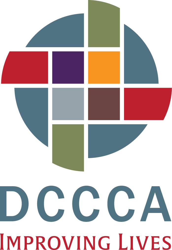 DCCCA logo colorful blocks on circle