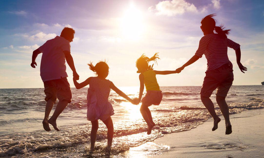 family at the beach