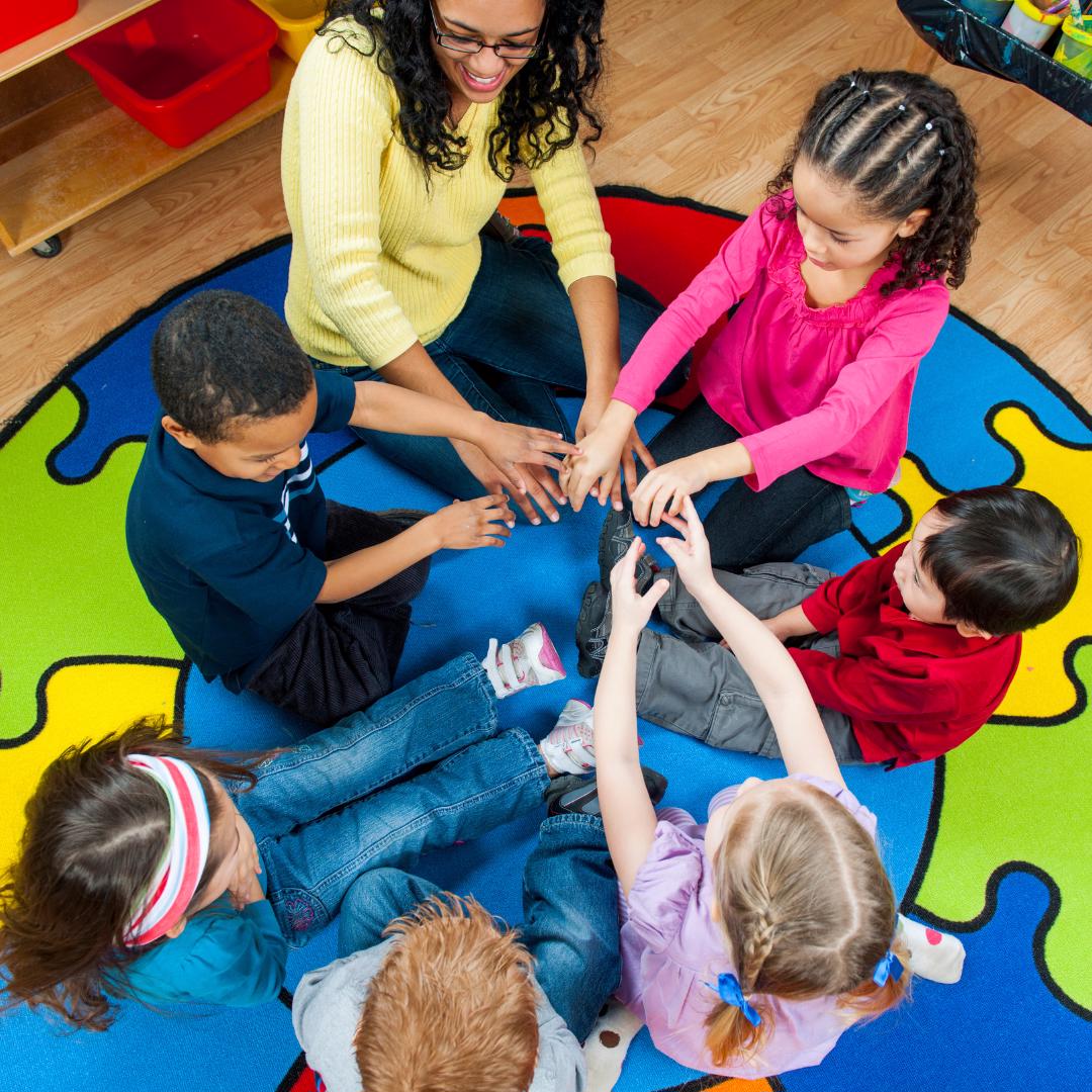 Preschoolers in a circle