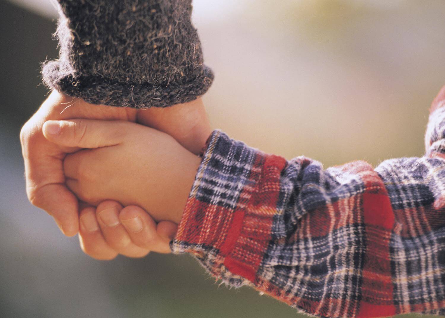 Adult hand holding a child's hand