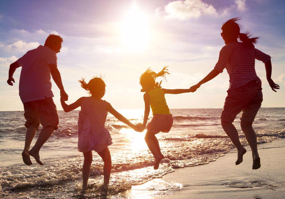 family at the beach