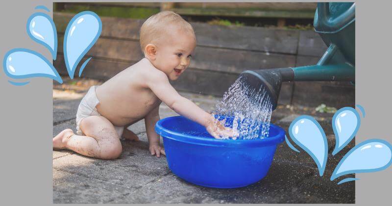 baby with water