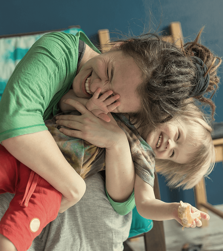 Mom and Child Smiling