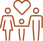 Icon of a Family Holding Hands with a Heart above