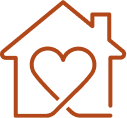 Icon of a House with a Heart Inside
